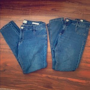 2 Pairs of size 10 mid rise jeggings